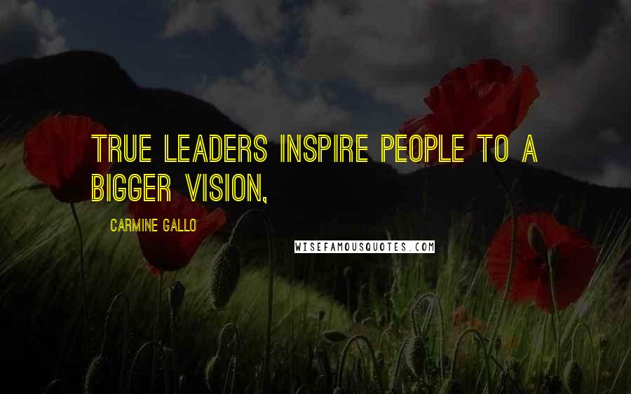 Carmine Gallo Quotes: True leaders inspire people to a bigger vision,