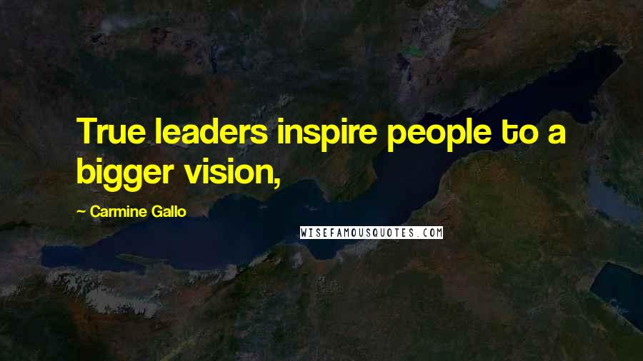 Carmine Gallo Quotes: True leaders inspire people to a bigger vision,