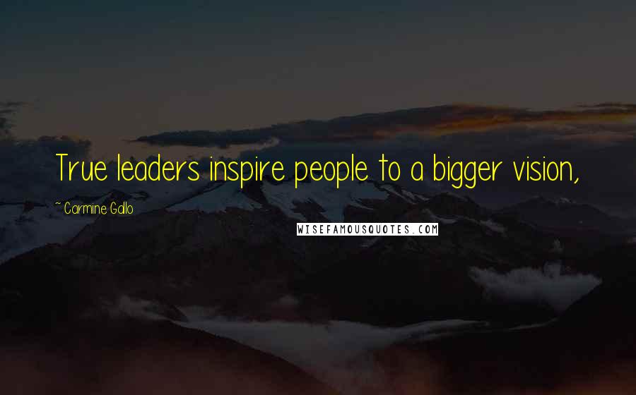 Carmine Gallo Quotes: True leaders inspire people to a bigger vision,