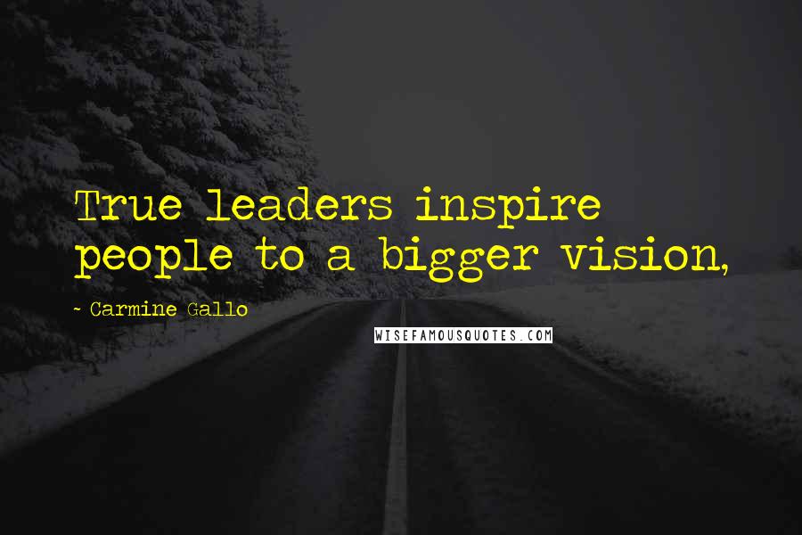 Carmine Gallo Quotes: True leaders inspire people to a bigger vision,