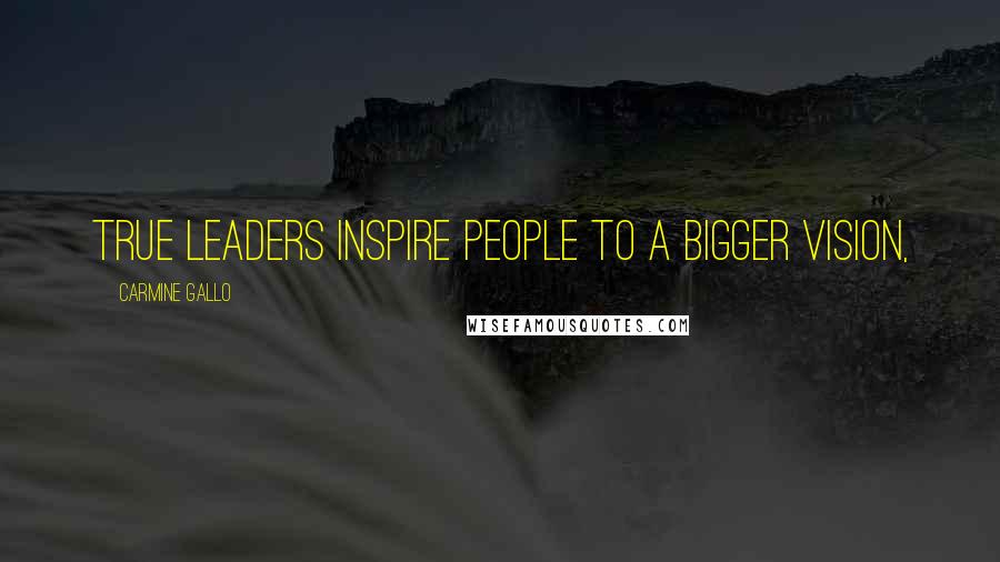 Carmine Gallo Quotes: True leaders inspire people to a bigger vision,