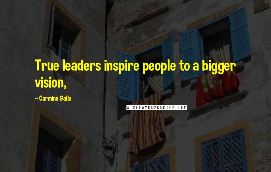 Carmine Gallo Quotes: True leaders inspire people to a bigger vision,