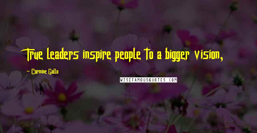 Carmine Gallo Quotes: True leaders inspire people to a bigger vision,