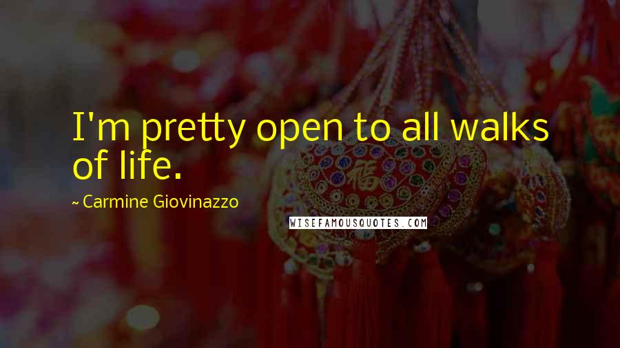 Carmine Giovinazzo Quotes: I'm pretty open to all walks of life.