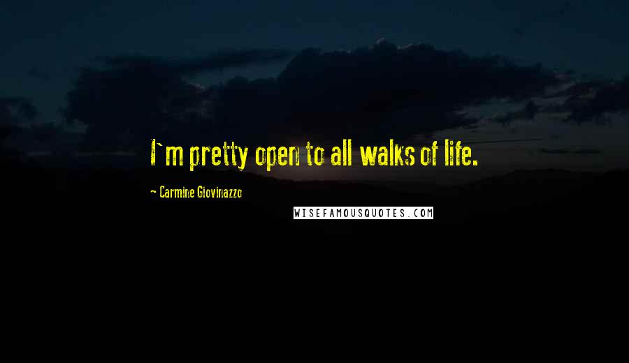 Carmine Giovinazzo Quotes: I'm pretty open to all walks of life.