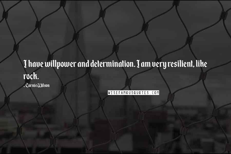 Carnie Wilson Quotes: I have willpower and determination. I am very resilient, like rock.