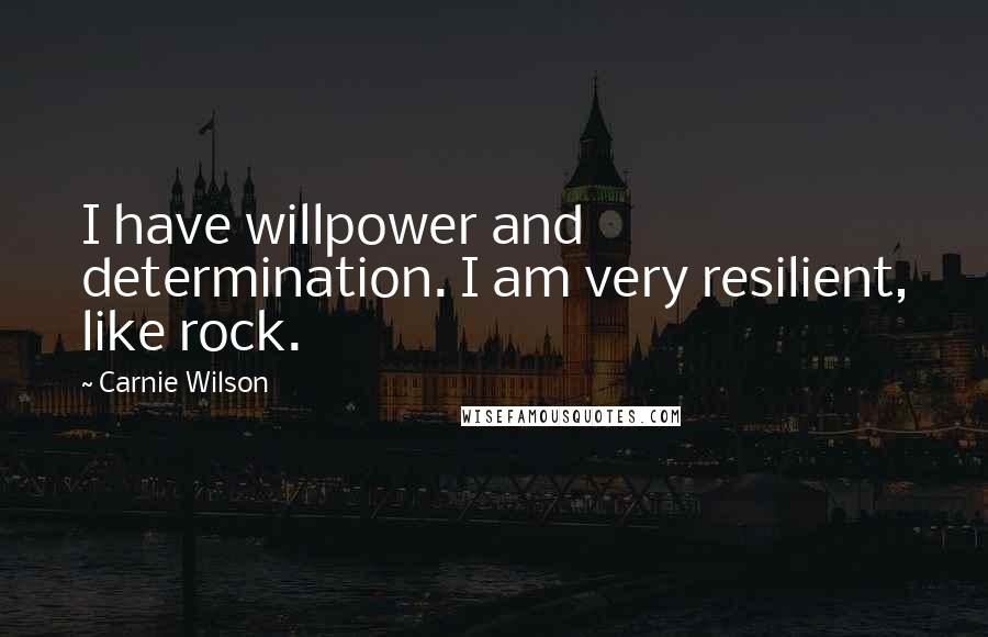 Carnie Wilson Quotes: I have willpower and determination. I am very resilient, like rock.