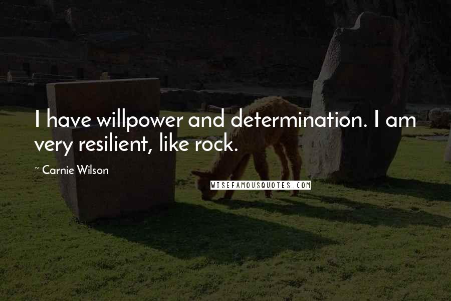 Carnie Wilson Quotes: I have willpower and determination. I am very resilient, like rock.