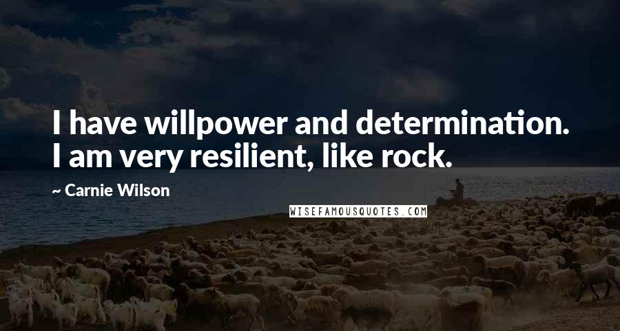 Carnie Wilson Quotes: I have willpower and determination. I am very resilient, like rock.