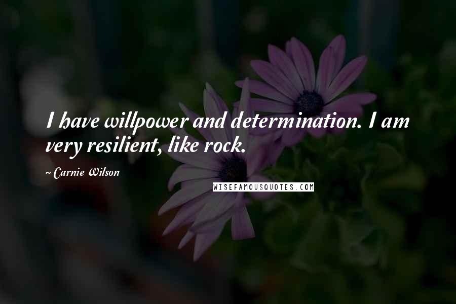 Carnie Wilson Quotes: I have willpower and determination. I am very resilient, like rock.