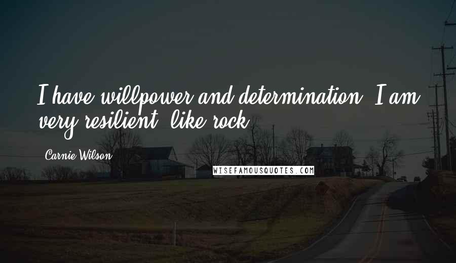 Carnie Wilson Quotes: I have willpower and determination. I am very resilient, like rock.