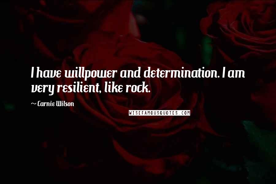 Carnie Wilson Quotes: I have willpower and determination. I am very resilient, like rock.