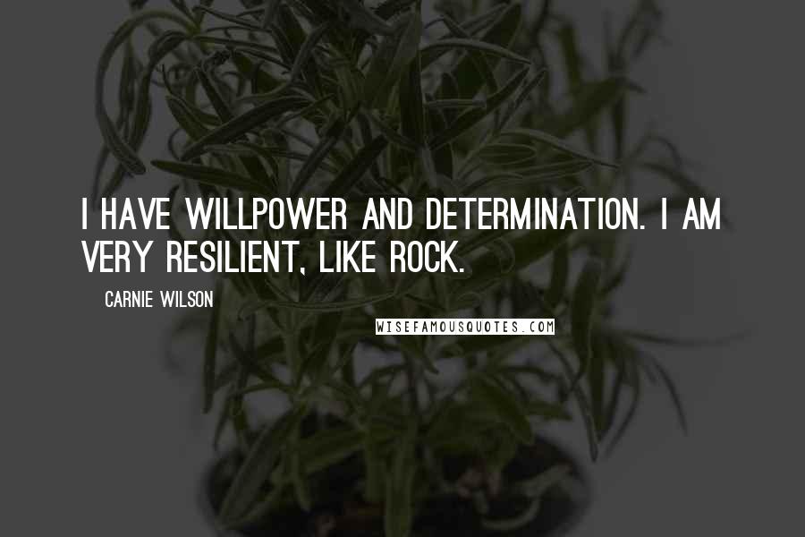 Carnie Wilson Quotes: I have willpower and determination. I am very resilient, like rock.