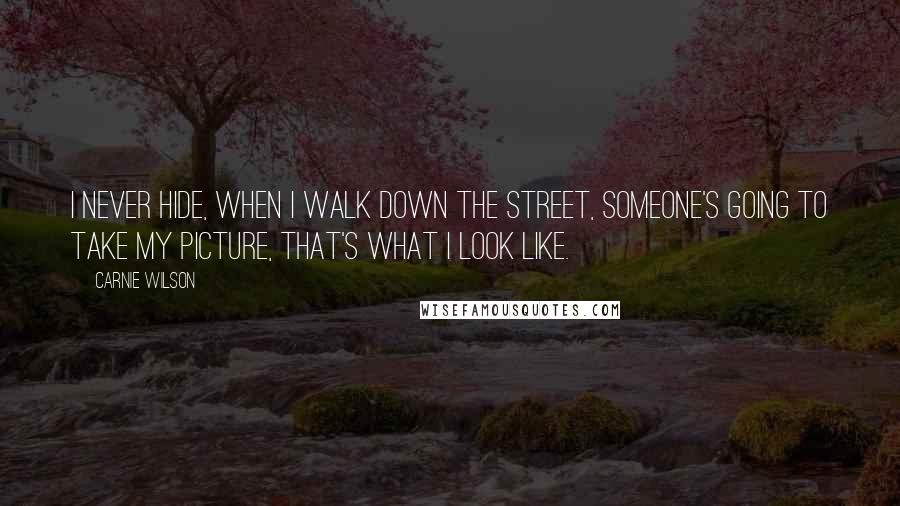 Carnie Wilson Quotes: I never hide, when I walk down the street, someone's going to take my picture, that's what I look like.