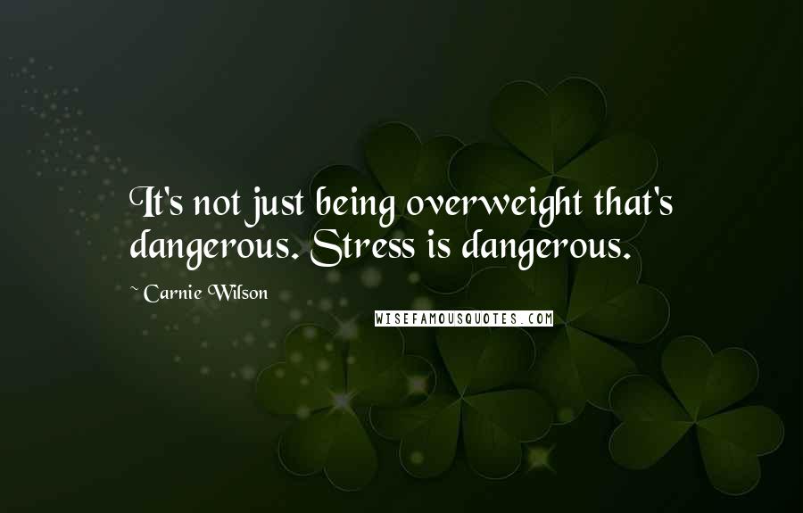 Carnie Wilson Quotes: It's not just being overweight that's dangerous. Stress is dangerous.