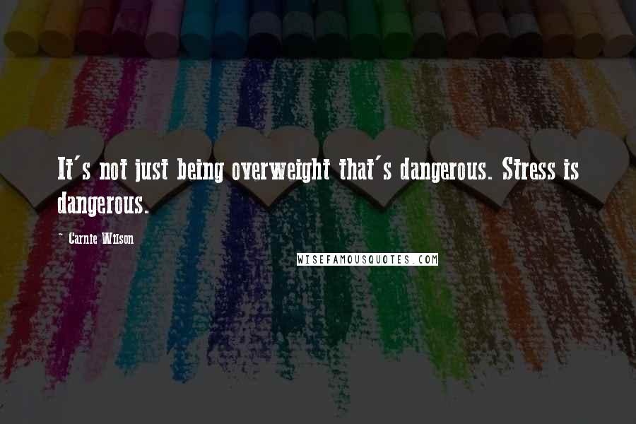 Carnie Wilson Quotes: It's not just being overweight that's dangerous. Stress is dangerous.