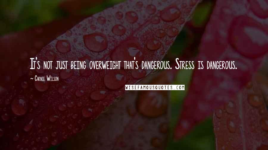 Carnie Wilson Quotes: It's not just being overweight that's dangerous. Stress is dangerous.