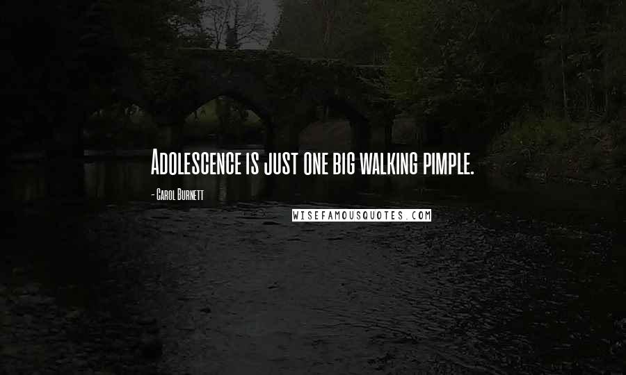 Carol Burnett Quotes: Adolescence is just one big walking pimple.