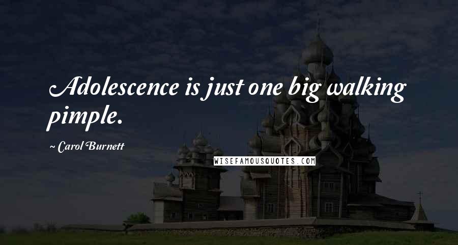 Carol Burnett Quotes: Adolescence is just one big walking pimple.