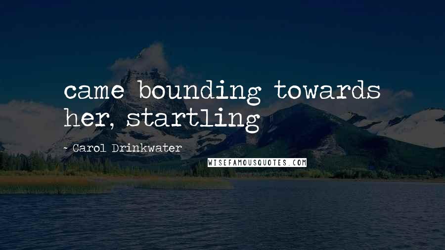 Carol Drinkwater Quotes: came bounding towards her, startling