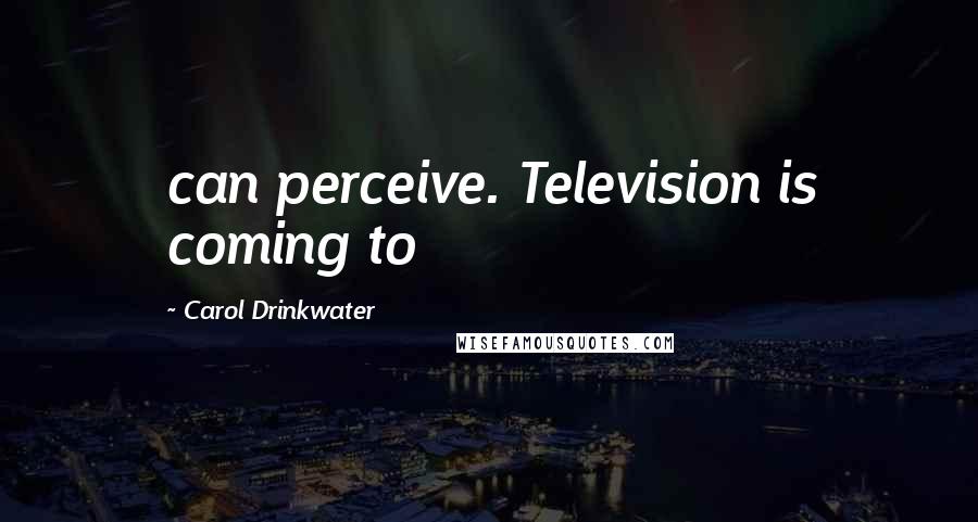 Carol Drinkwater Quotes: can perceive. Television is coming to