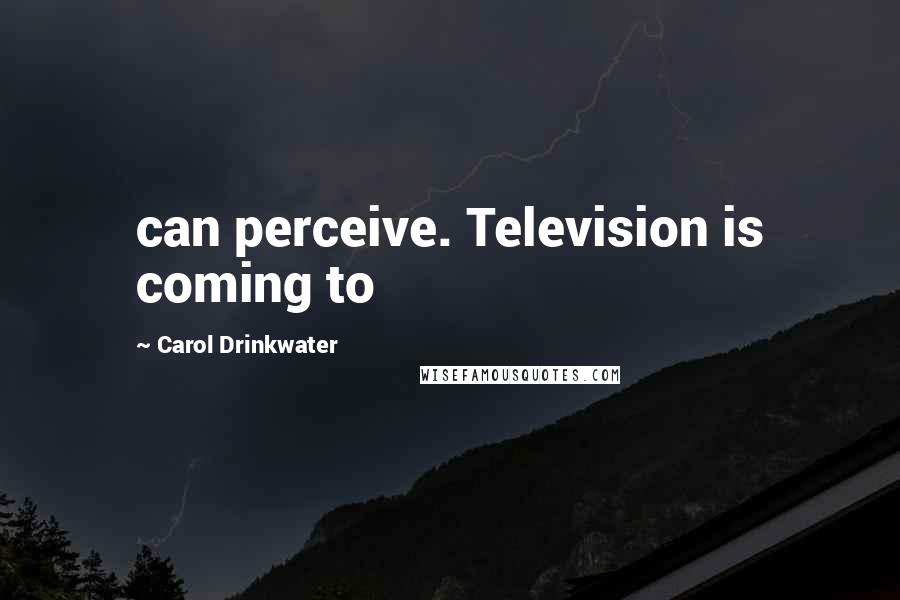 Carol Drinkwater Quotes: can perceive. Television is coming to