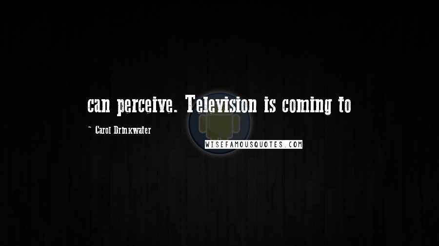 Carol Drinkwater Quotes: can perceive. Television is coming to