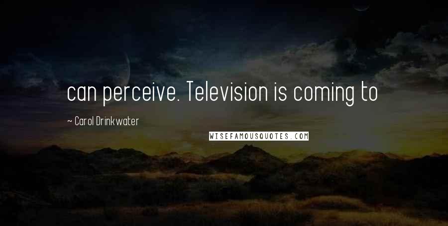 Carol Drinkwater Quotes: can perceive. Television is coming to