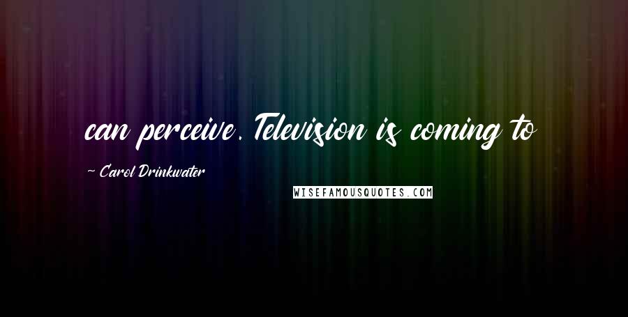 Carol Drinkwater Quotes: can perceive. Television is coming to