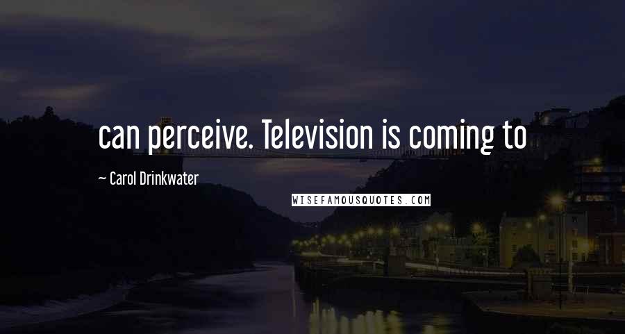 Carol Drinkwater Quotes: can perceive. Television is coming to