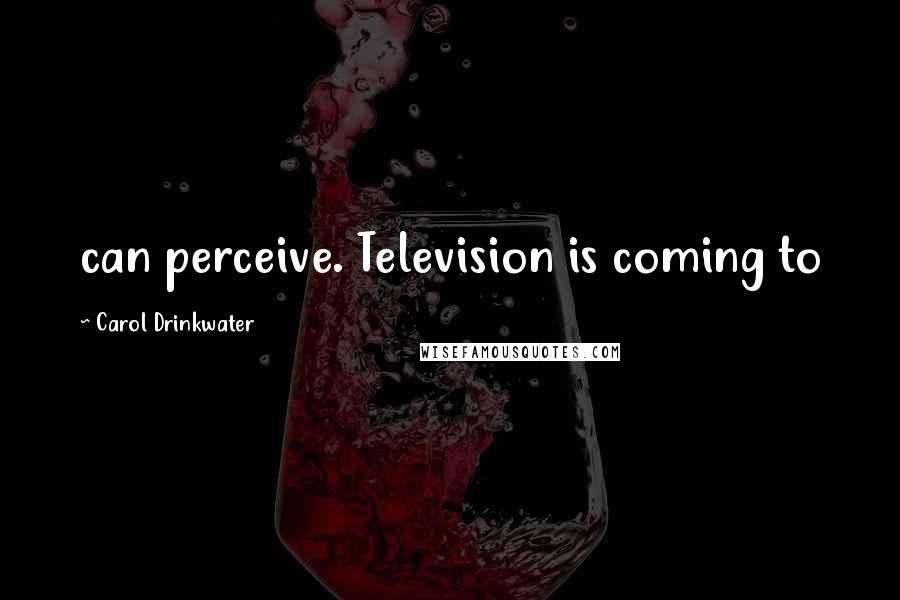 Carol Drinkwater Quotes: can perceive. Television is coming to