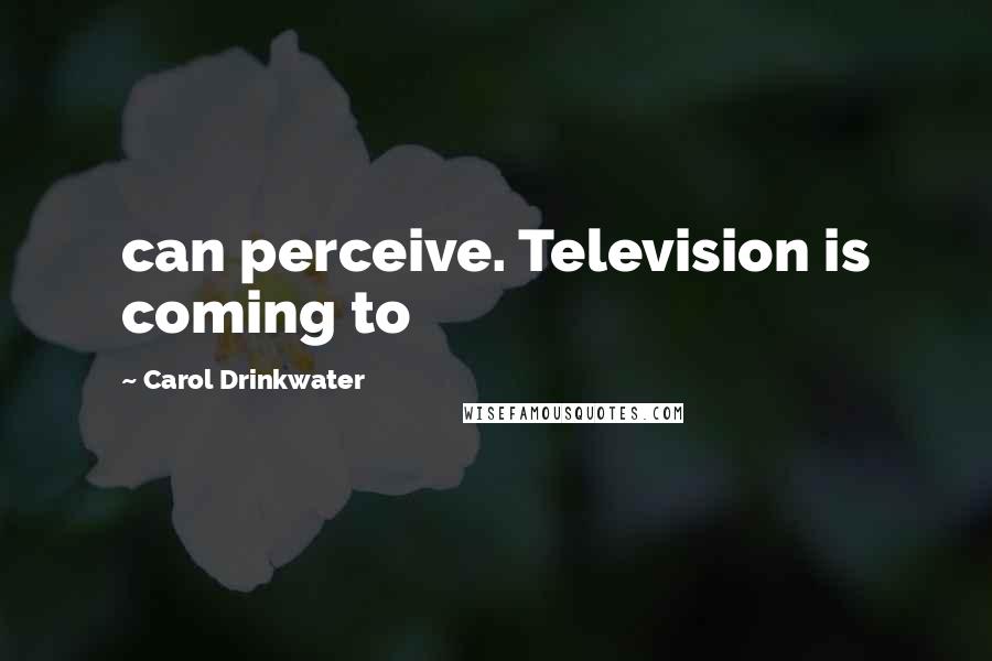 Carol Drinkwater Quotes: can perceive. Television is coming to