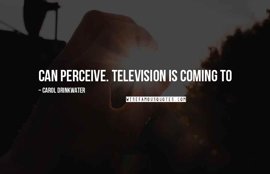 Carol Drinkwater Quotes: can perceive. Television is coming to