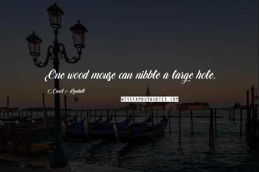 Carol Kendall Quotes: One wood mouse can nibble a large hole.