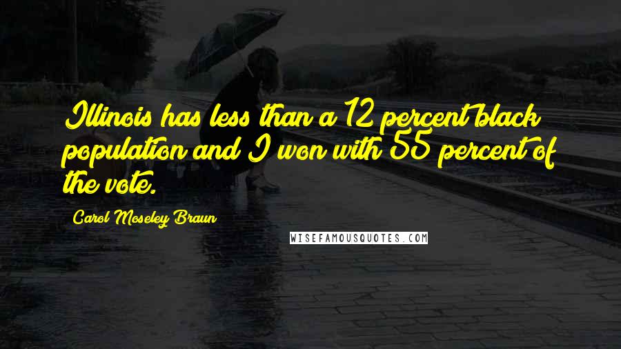 Carol Moseley Braun Quotes: Illinois has less than a 12 percent black population and I won with 55 percent of the vote.