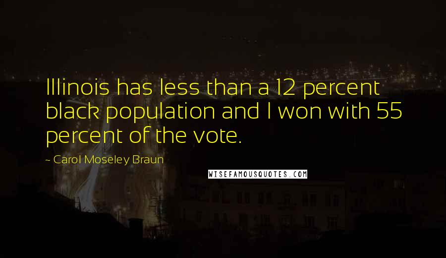 Carol Moseley Braun Quotes: Illinois has less than a 12 percent black population and I won with 55 percent of the vote.