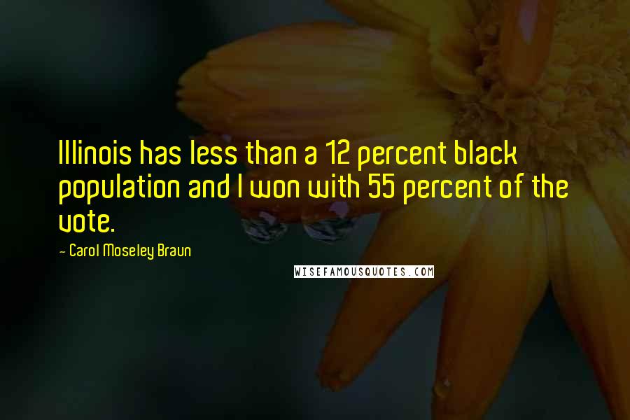 Carol Moseley Braun Quotes: Illinois has less than a 12 percent black population and I won with 55 percent of the vote.