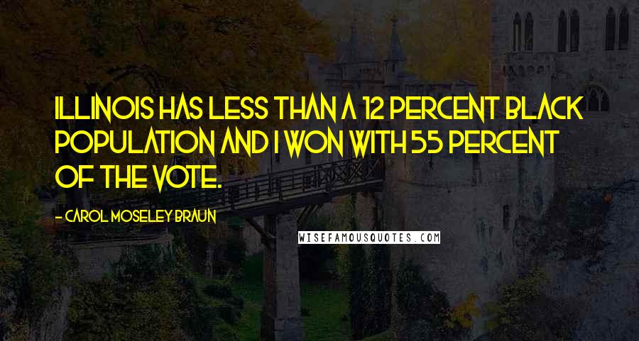 Carol Moseley Braun Quotes: Illinois has less than a 12 percent black population and I won with 55 percent of the vote.