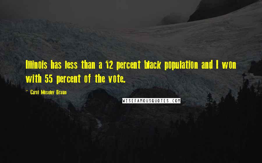 Carol Moseley Braun Quotes: Illinois has less than a 12 percent black population and I won with 55 percent of the vote.