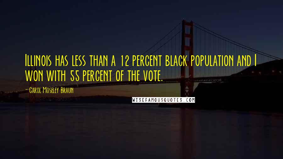 Carol Moseley Braun Quotes: Illinois has less than a 12 percent black population and I won with 55 percent of the vote.