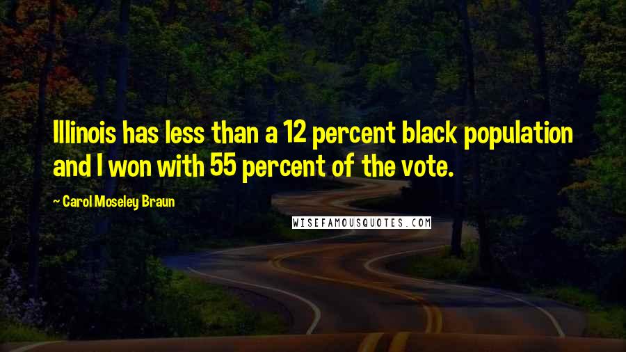 Carol Moseley Braun Quotes: Illinois has less than a 12 percent black population and I won with 55 percent of the vote.