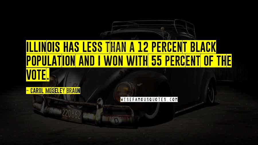 Carol Moseley Braun Quotes: Illinois has less than a 12 percent black population and I won with 55 percent of the vote.