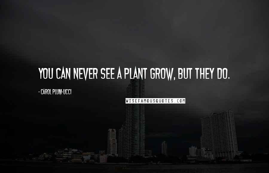 Carol Plum-Ucci Quotes: You can never see a plant grow, but they do.
