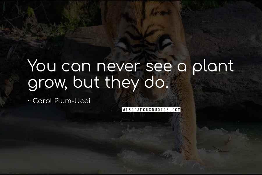 Carol Plum-Ucci Quotes: You can never see a plant grow, but they do.