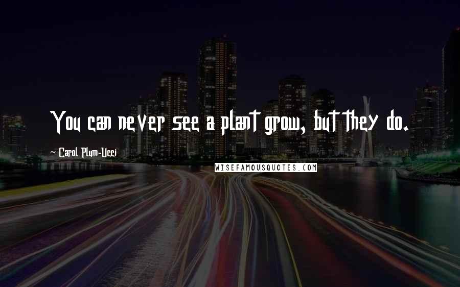 Carol Plum-Ucci Quotes: You can never see a plant grow, but they do.