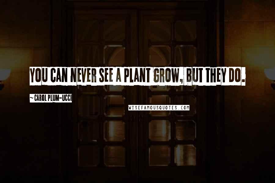 Carol Plum-Ucci Quotes: You can never see a plant grow, but they do.