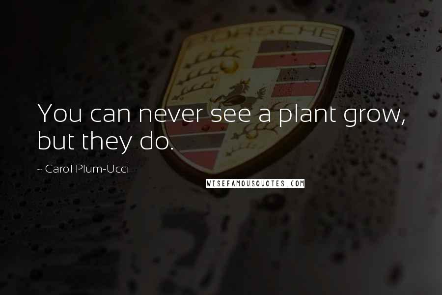 Carol Plum-Ucci Quotes: You can never see a plant grow, but they do.