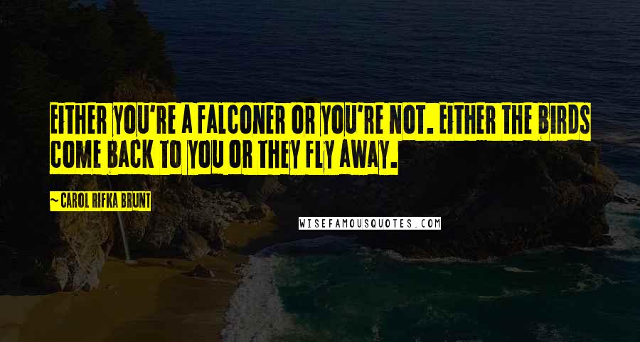 Carol Rifka Brunt Quotes: Either you're a falconer or you're not. Either the birds come back to you or they fly away.