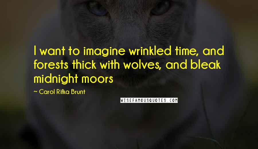 Carol Rifka Brunt Quotes: I want to imagine wrinkled time, and forests thick with wolves, and bleak midnight moors