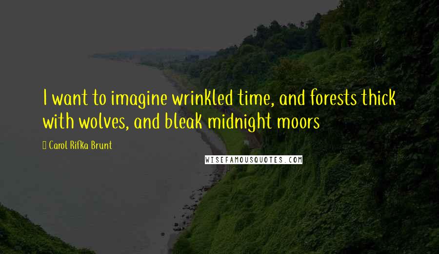 Carol Rifka Brunt Quotes: I want to imagine wrinkled time, and forests thick with wolves, and bleak midnight moors